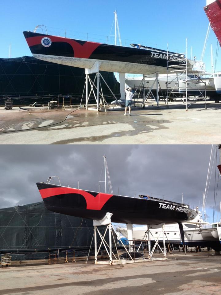 The hull of the Volvo 60 - before and after Vo60_before_after